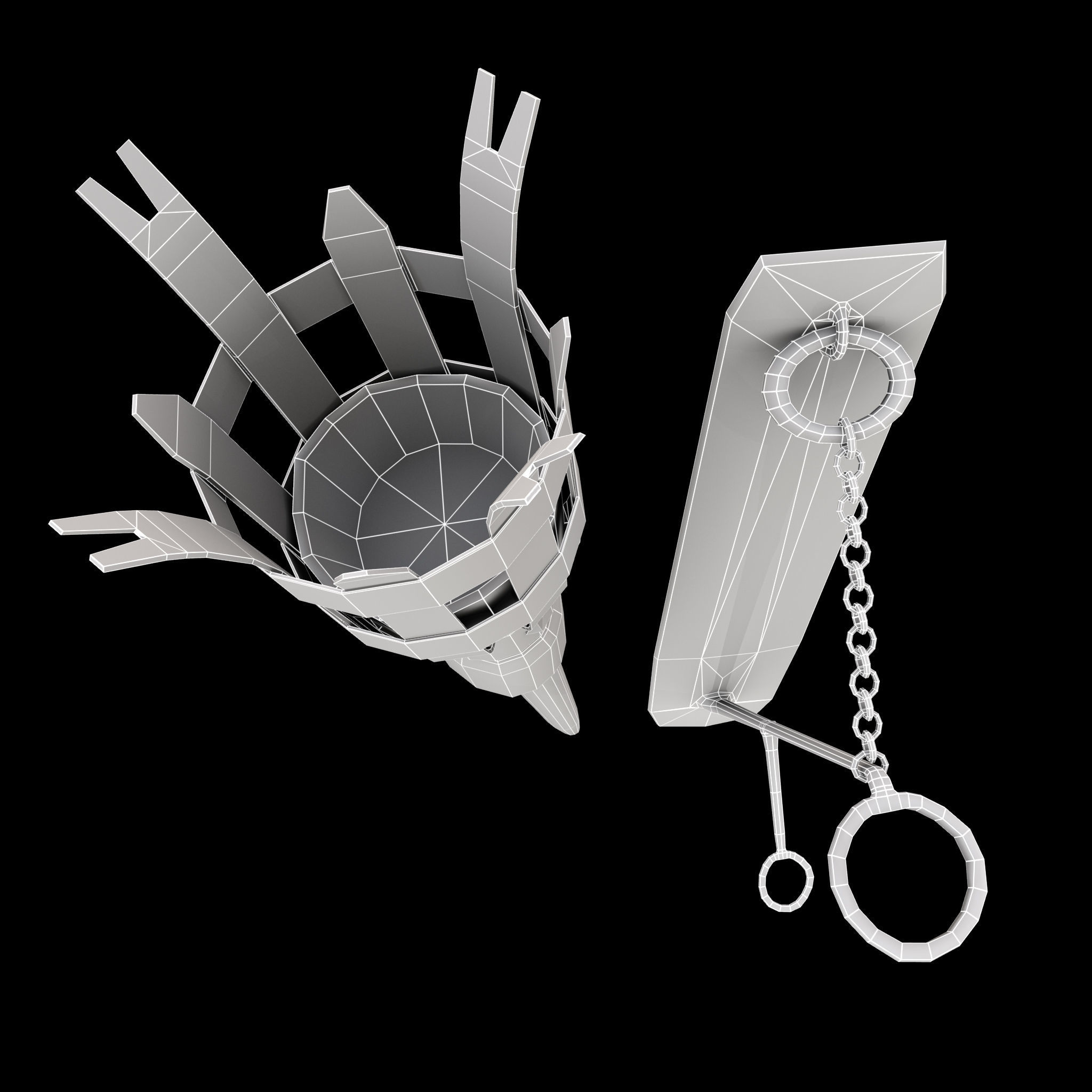 Medieval Wall and Standing Torches 3D Model Collection_20