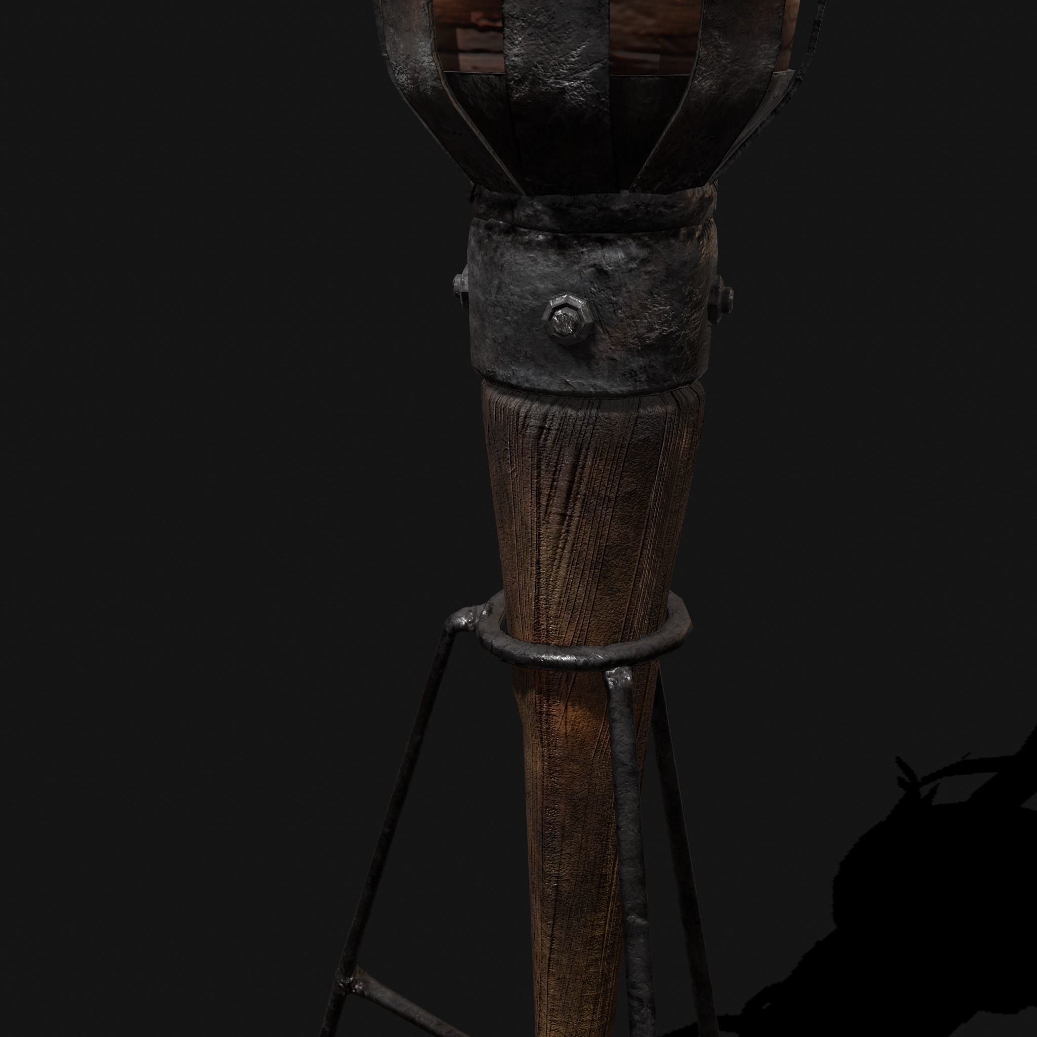 Medieval Wall and Standing Torches 3D Model Collection_44