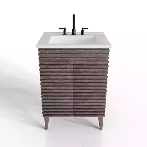 Walnut White Bathroom Vanity