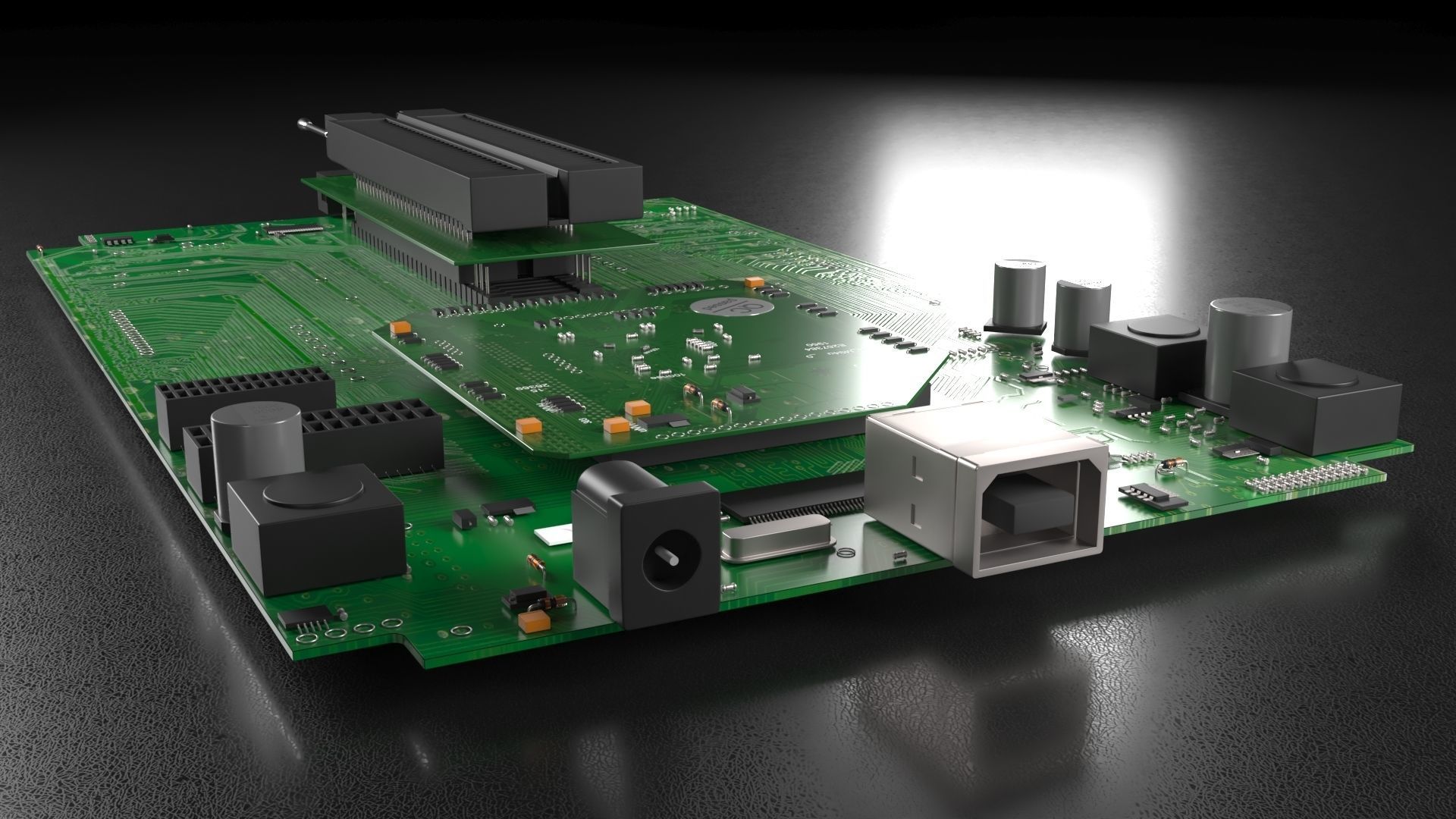 Circuit Board Free 3D model_4