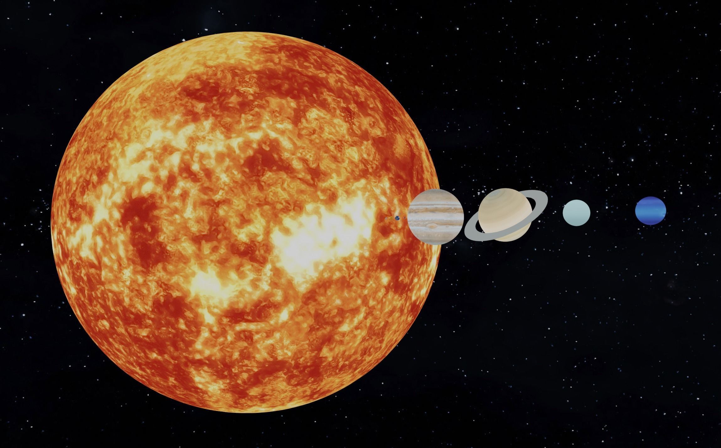 Solar System  real size  3D model_1