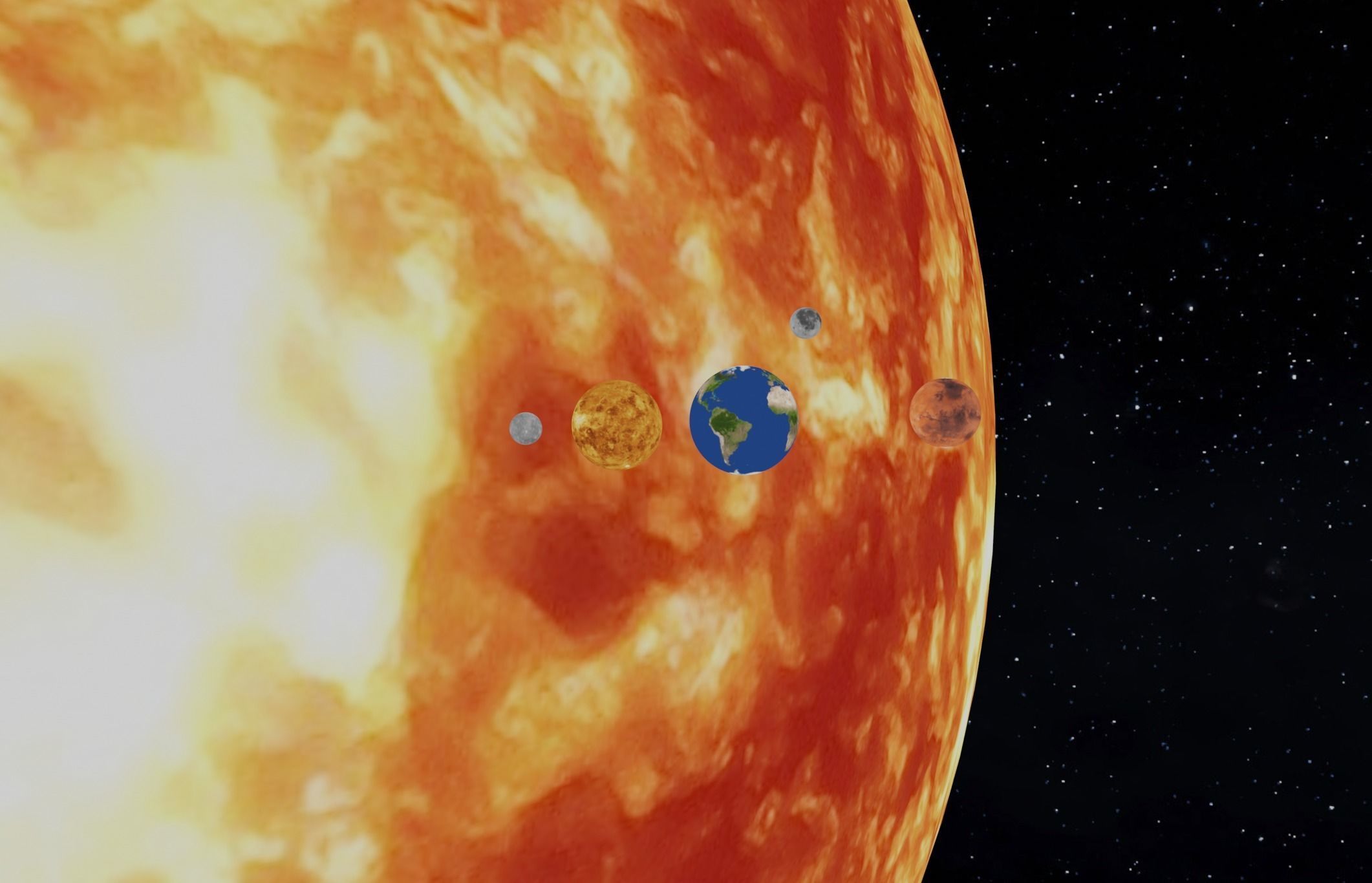 Solar System  real size  3D model_3