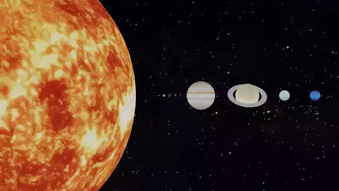 Solar System  real size  3D model