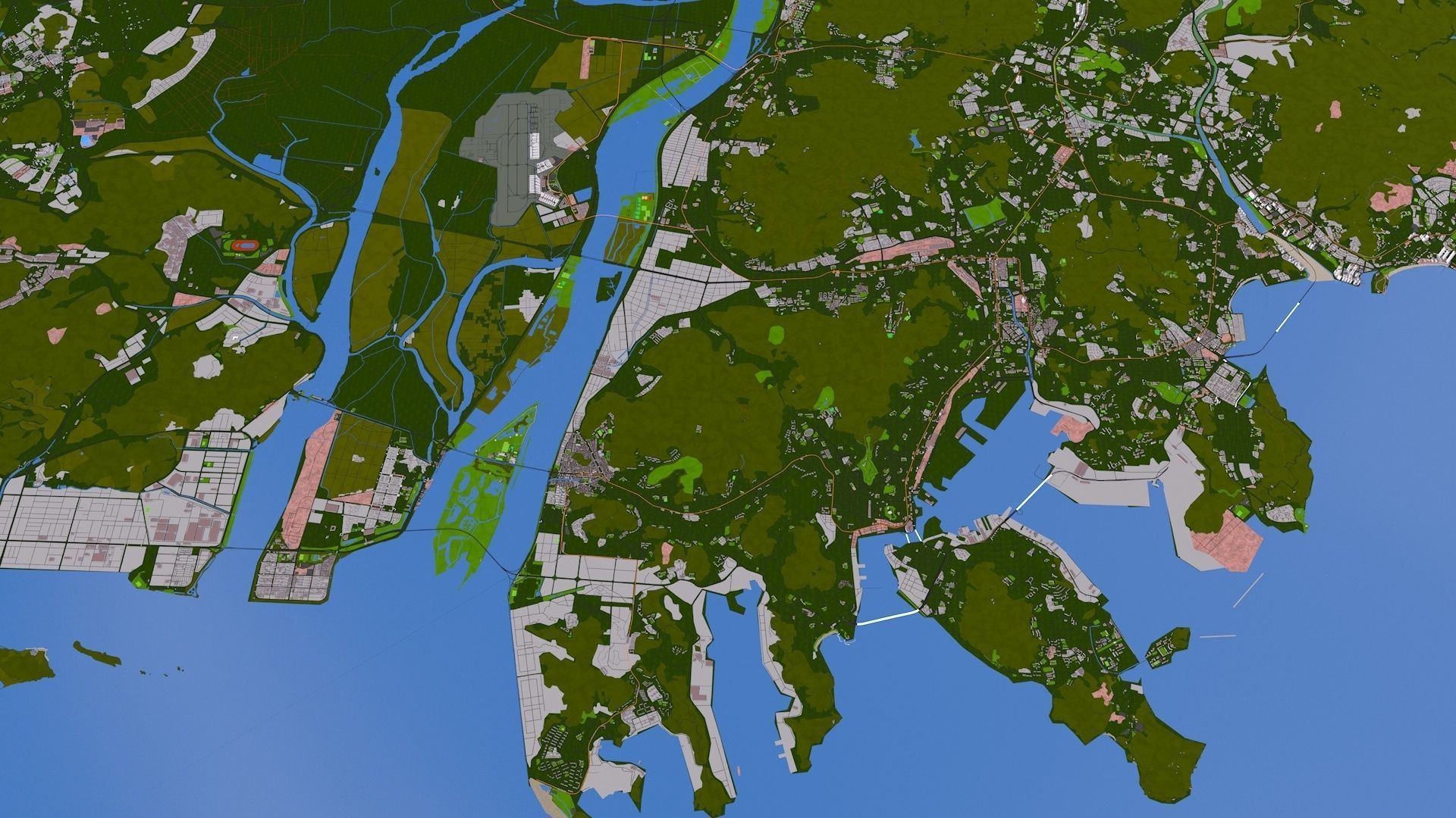 Busan South Korea Feb 2021 Low-poly 3D model Low-poly 3D model_10