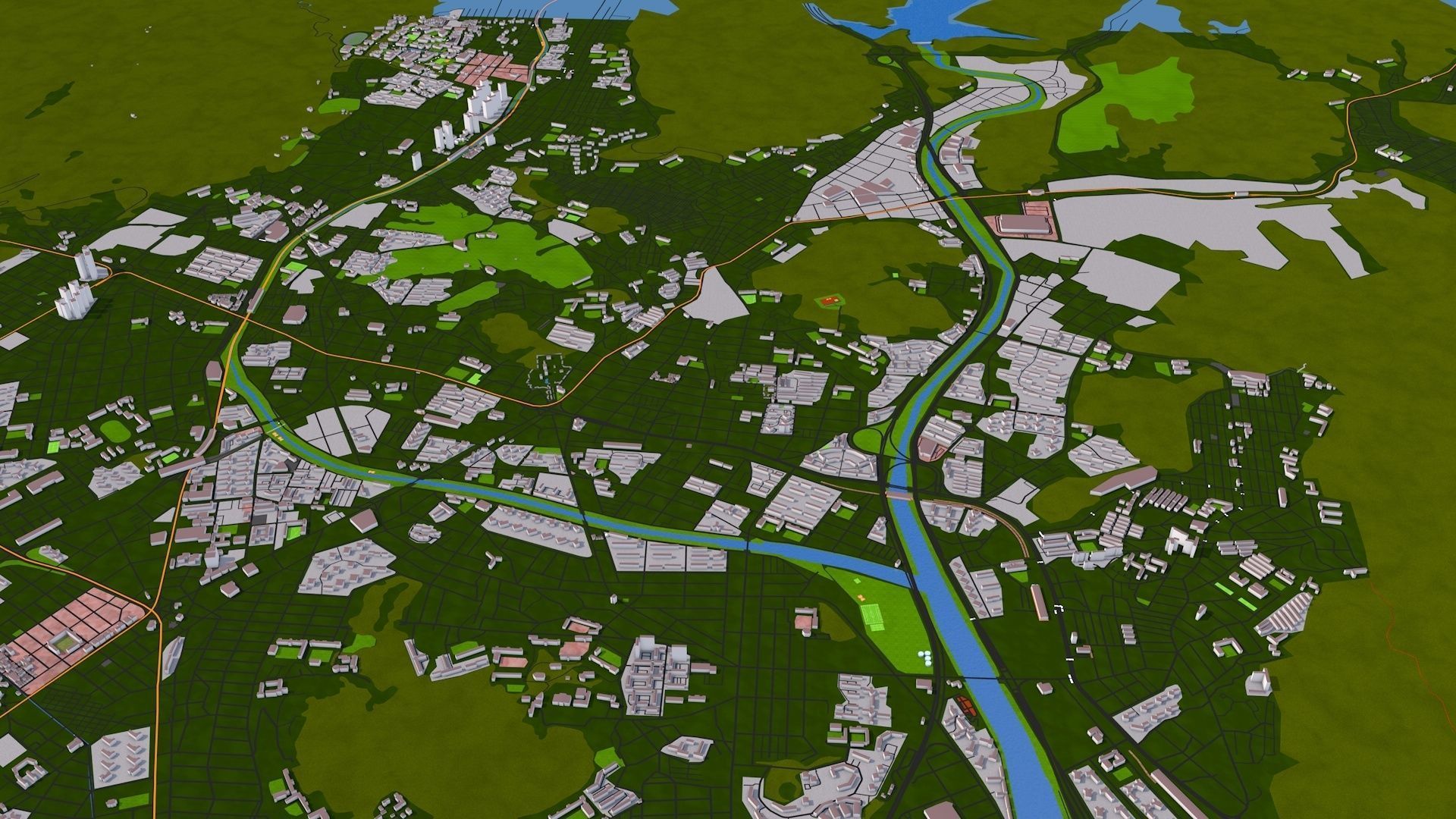 Busan South Korea Feb 2021 Low-poly 3D model Low-poly 3D model_5