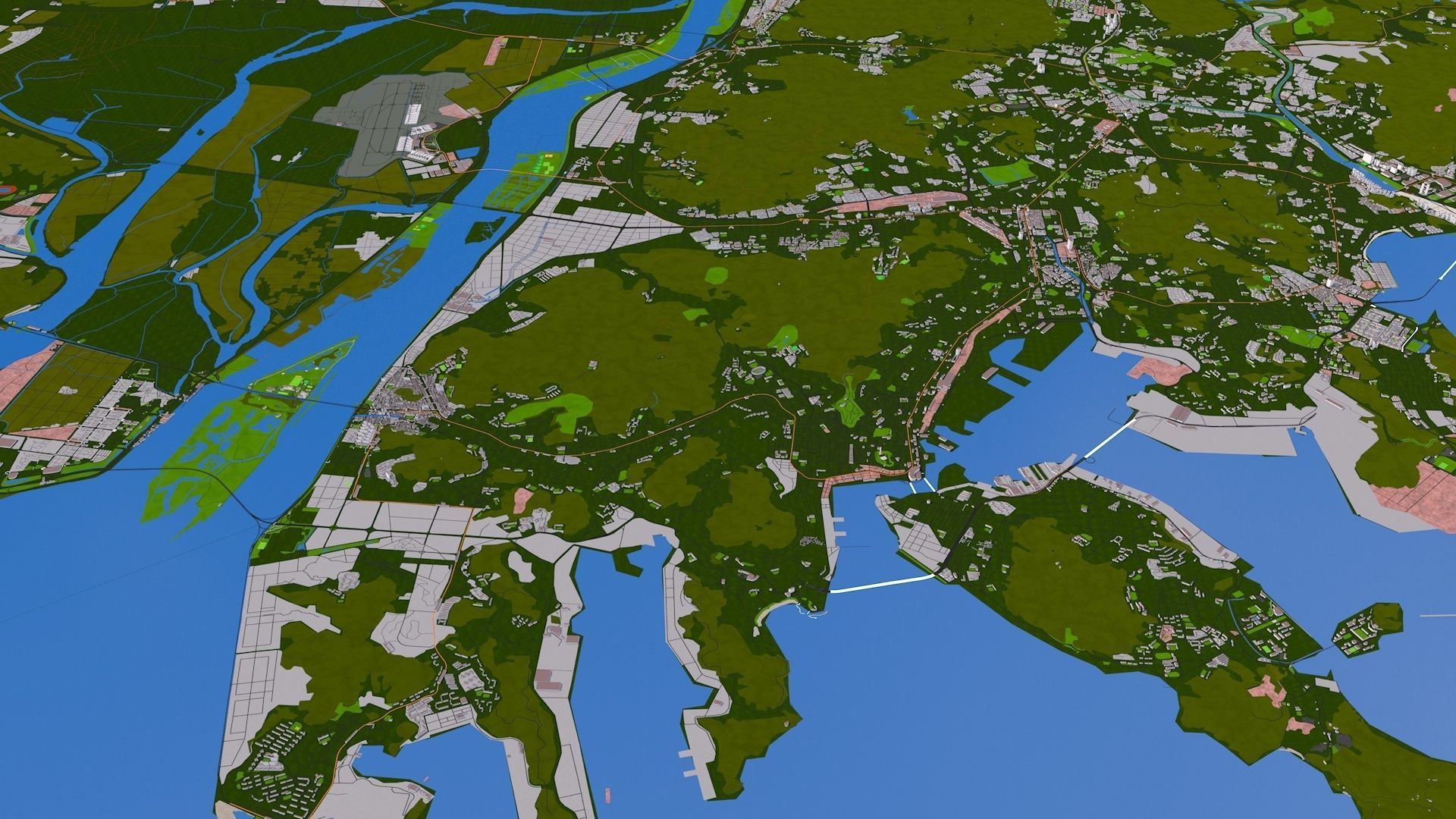 Busan South Korea Feb 2021 Low-poly 3D model Low-poly 3D model_4