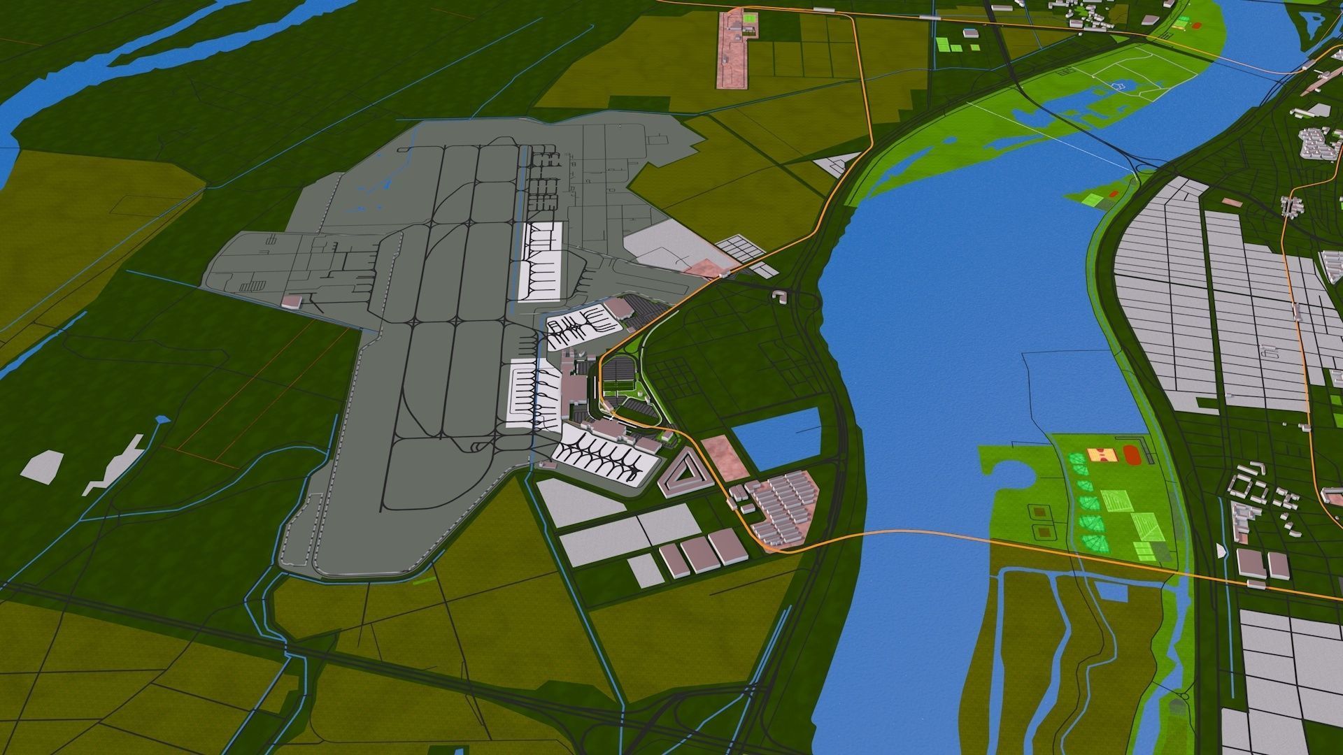 Busan South Korea Feb 2021 Low-poly 3D model Low-poly 3D model_7