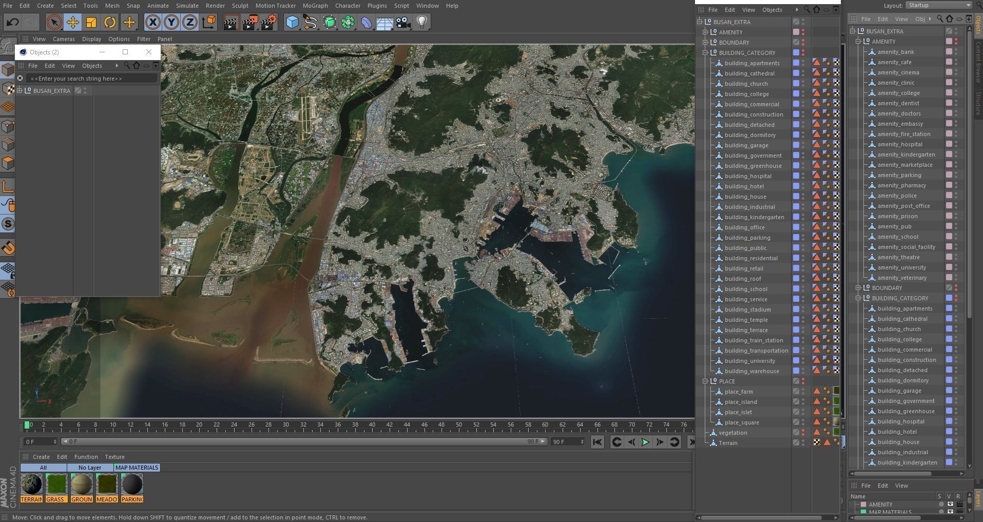 Busan South Korea Feb 2021 Low-poly 3D model Low-poly 3D model_3