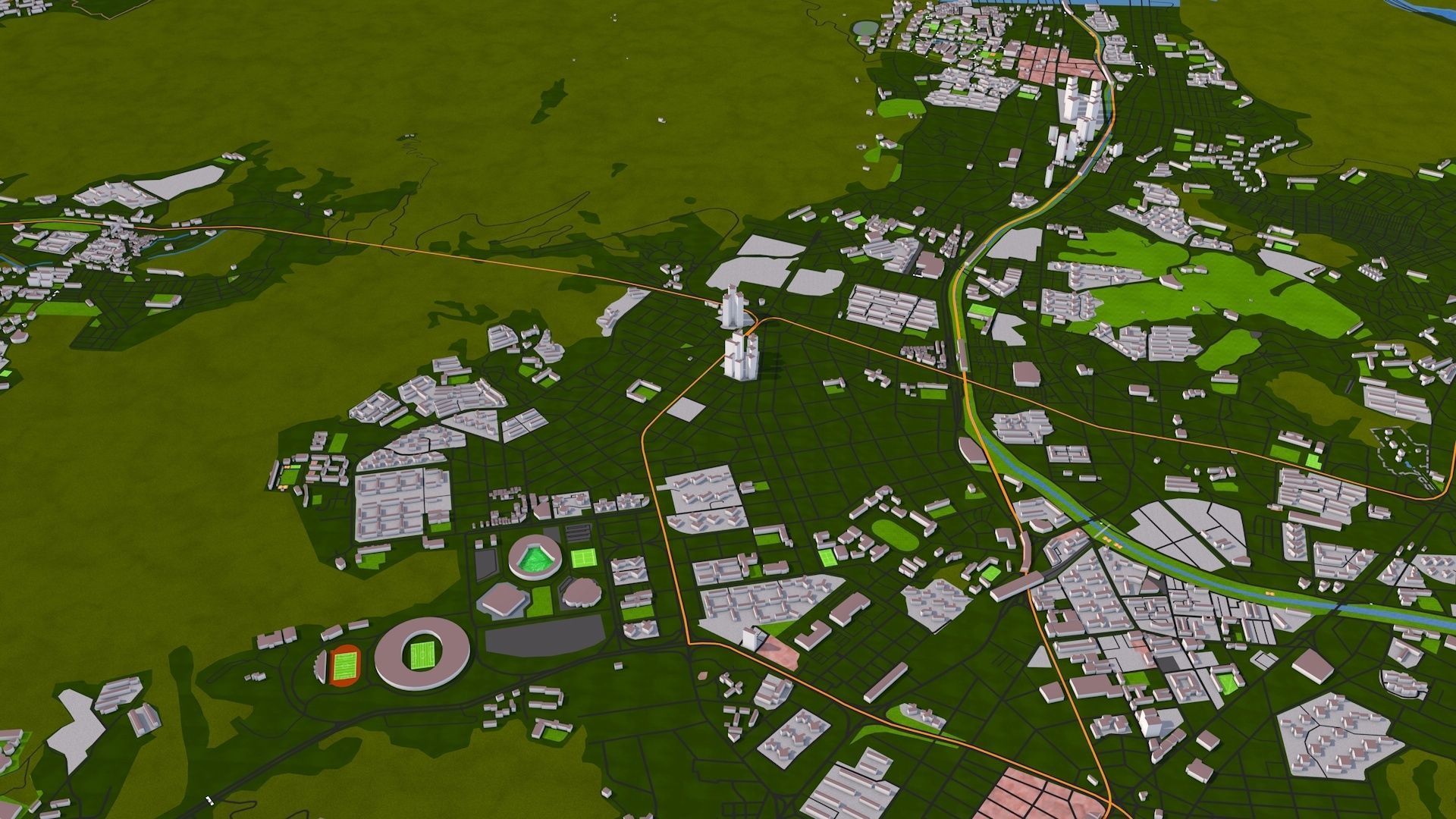 Busan South Korea Feb 2021 Low-poly 3D model Low-poly 3D model_8