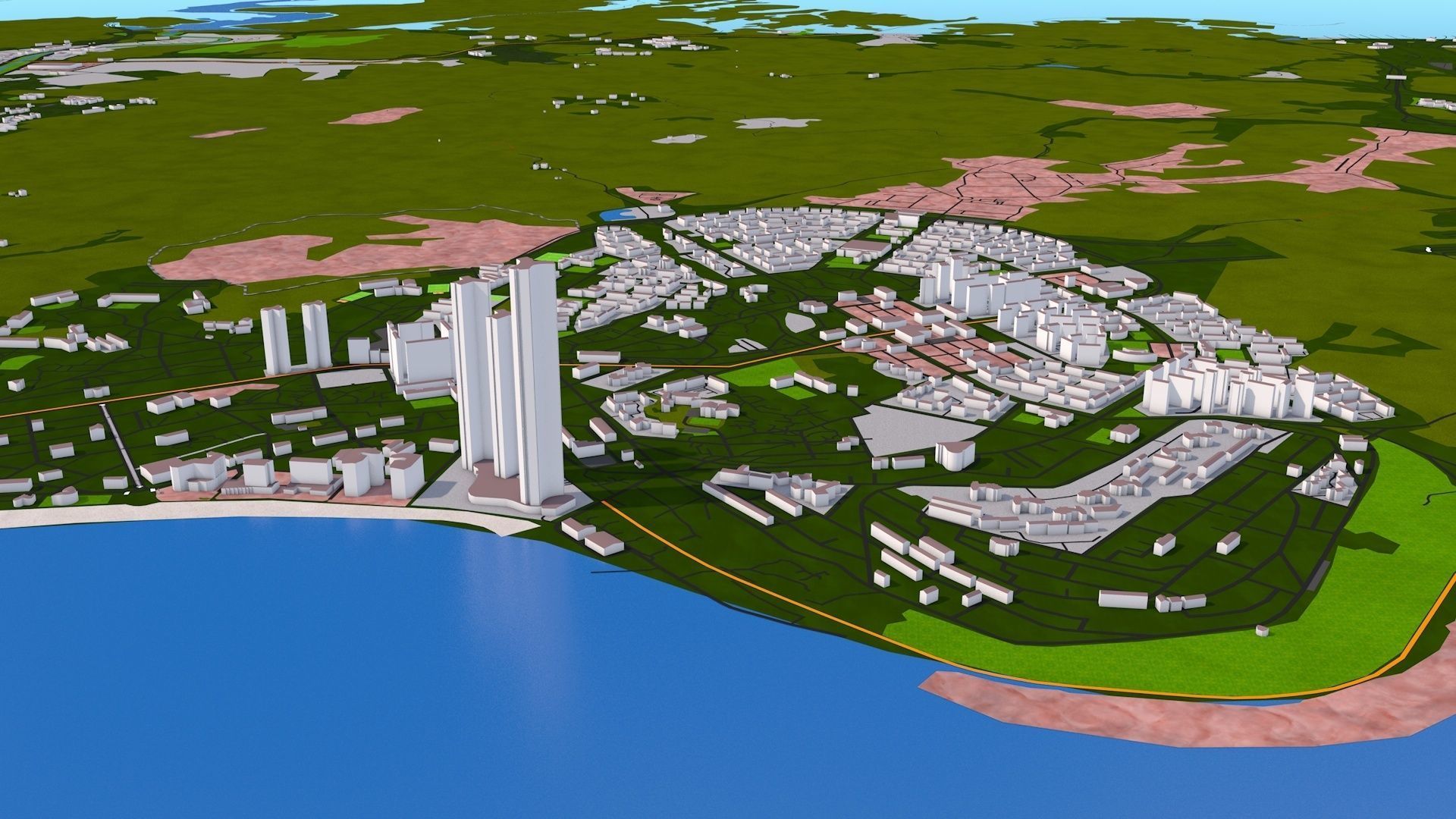 Busan South Korea Feb 2021 Low-poly 3D model Low-poly 3D model_11