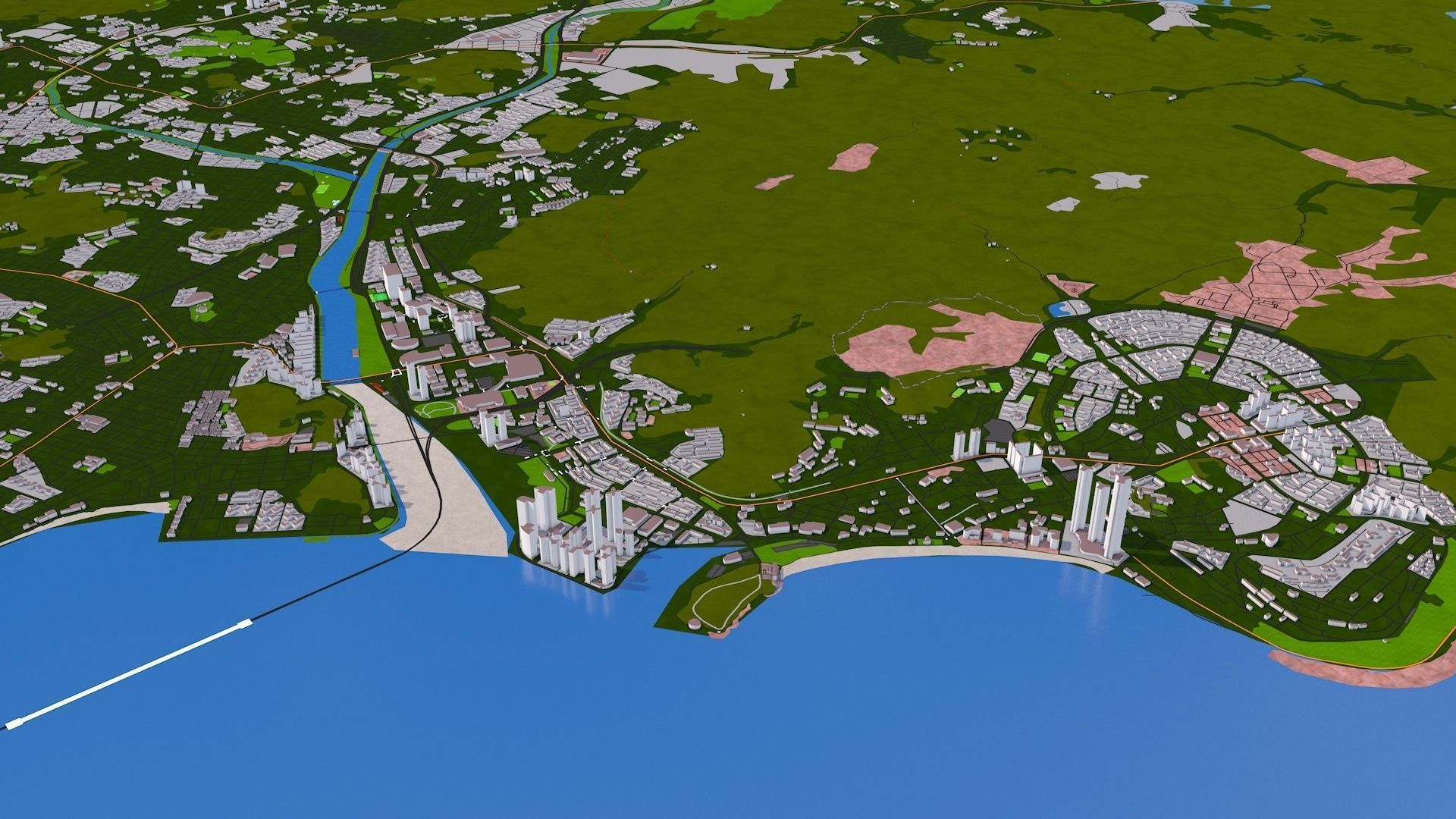 Busan South Korea Feb 2021 Low-poly 3D model Low-poly 3D model_6