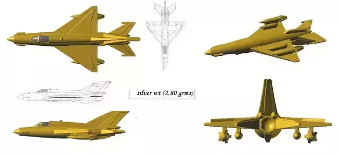 fighter jet pendant and keychain   3D print model
