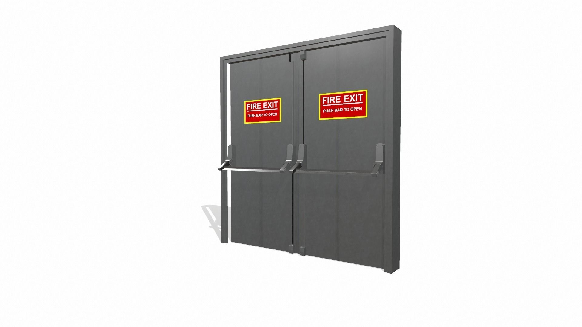 Double doors fire exit 3D model_5