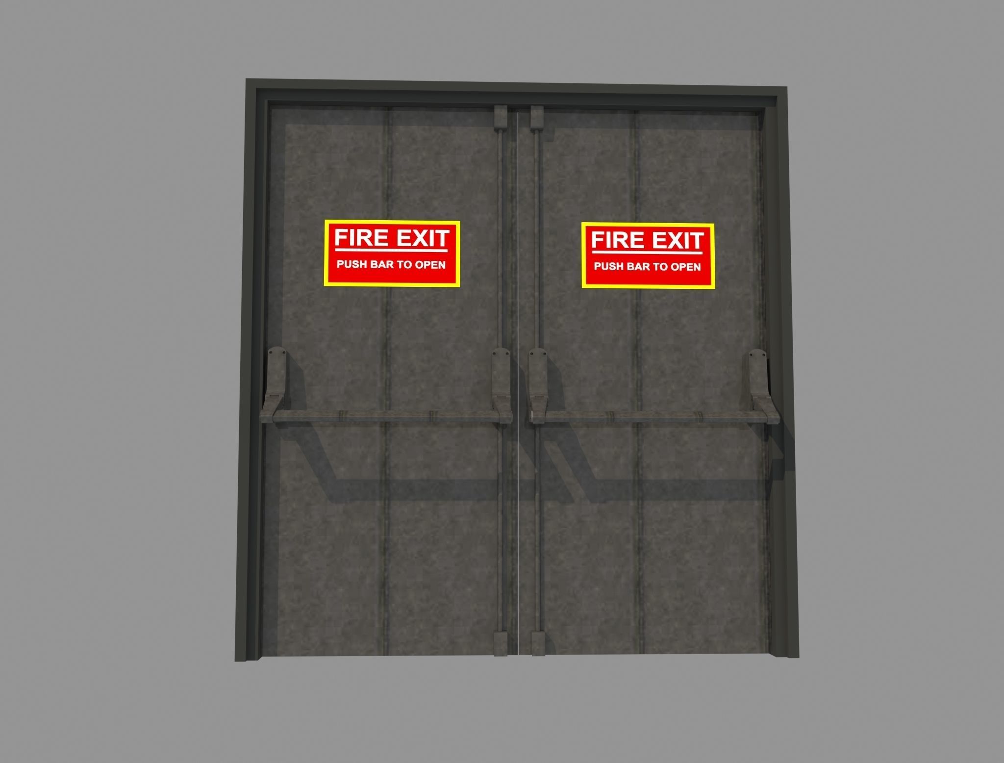 Double doors fire exit 3D model_10