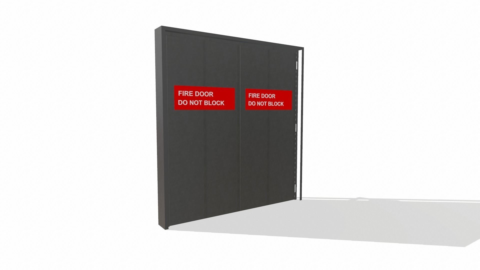 Double doors fire exit 3D model_6