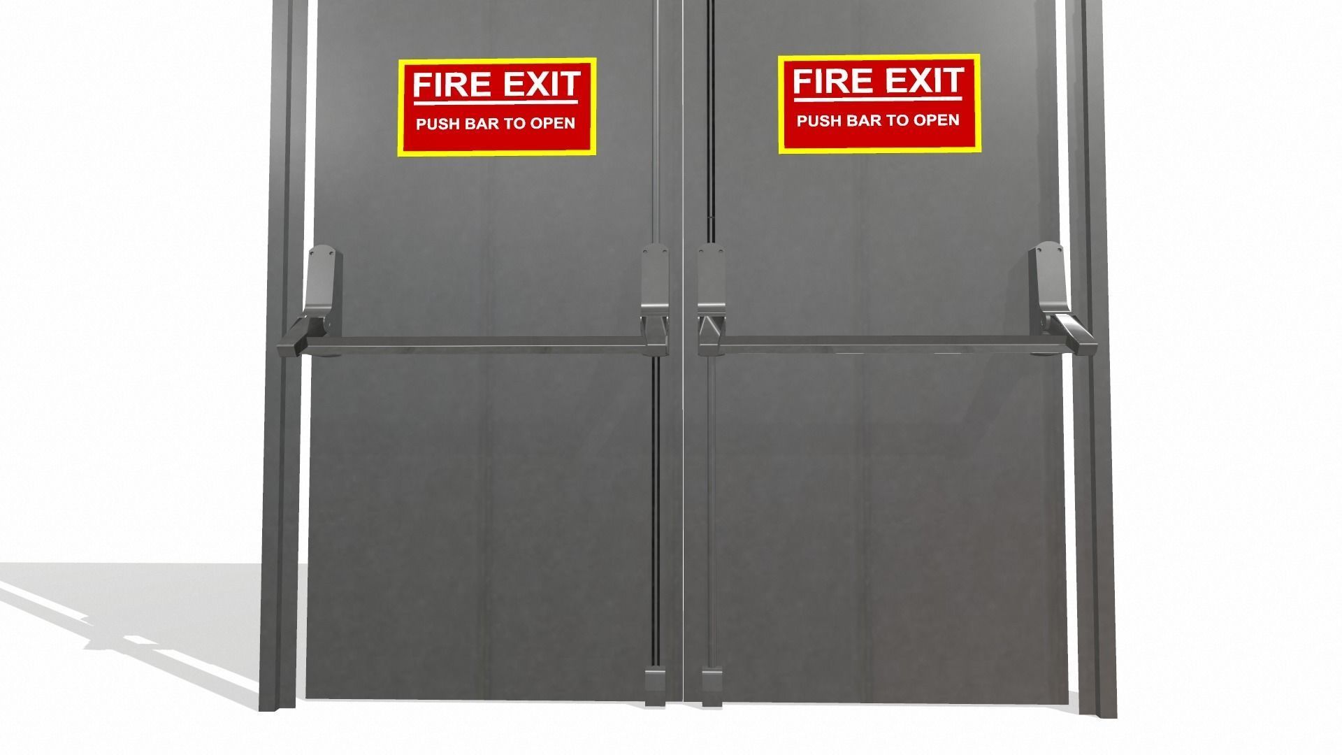 Double doors fire exit 3D model_2