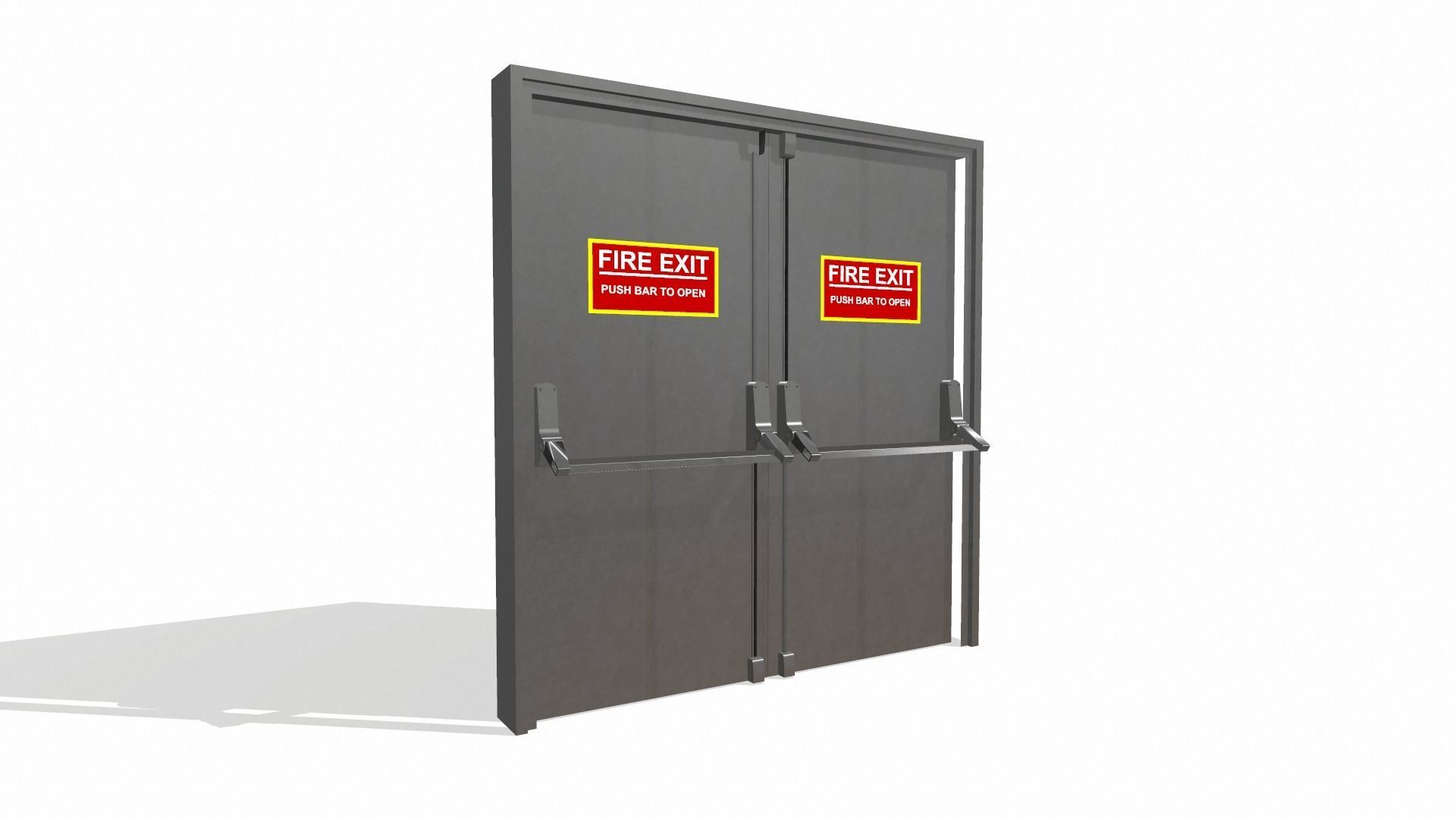 Double doors fire exit 3D model_3