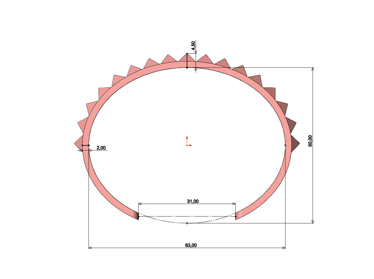 Pyramids studs cuff bracelet 3D print model_6