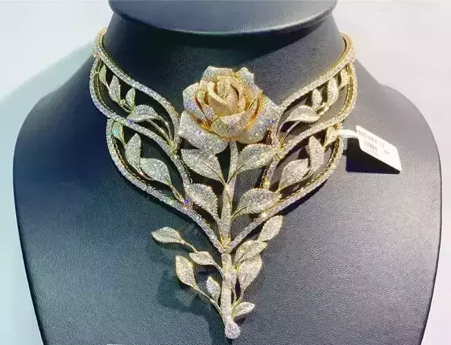rose diamond necklace  3D print model