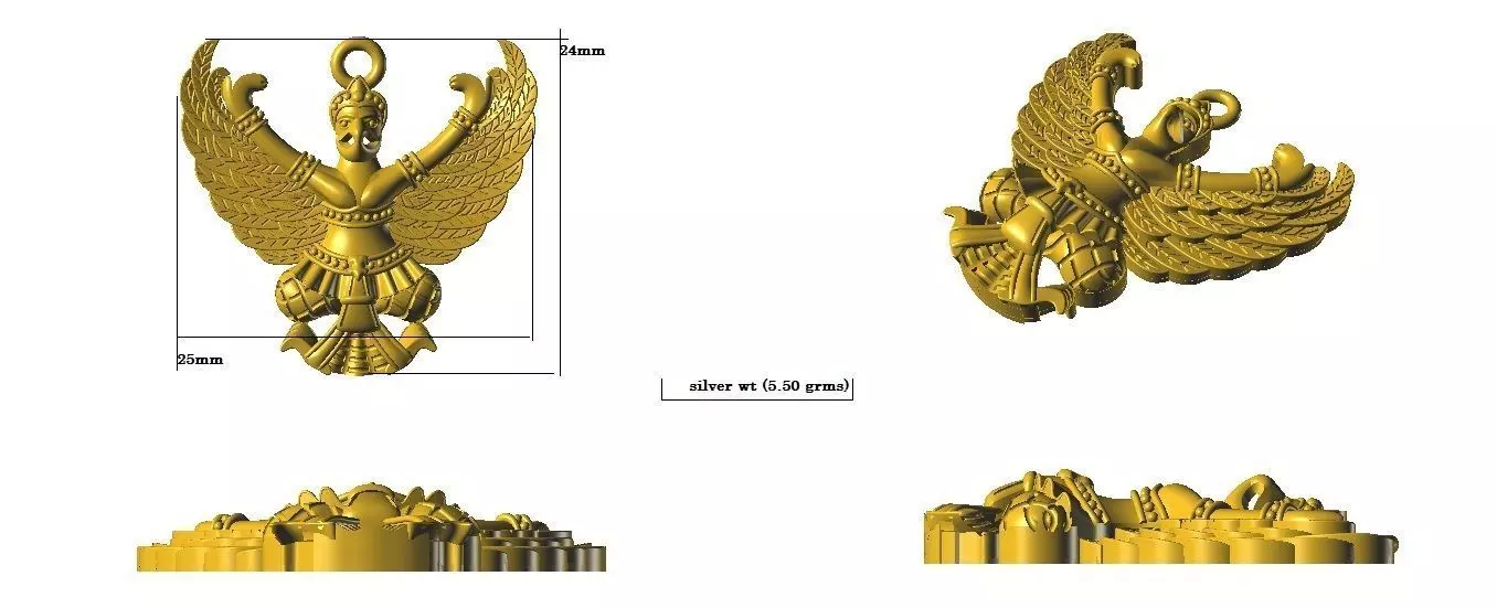 garud pedant and keychain 3D print model
