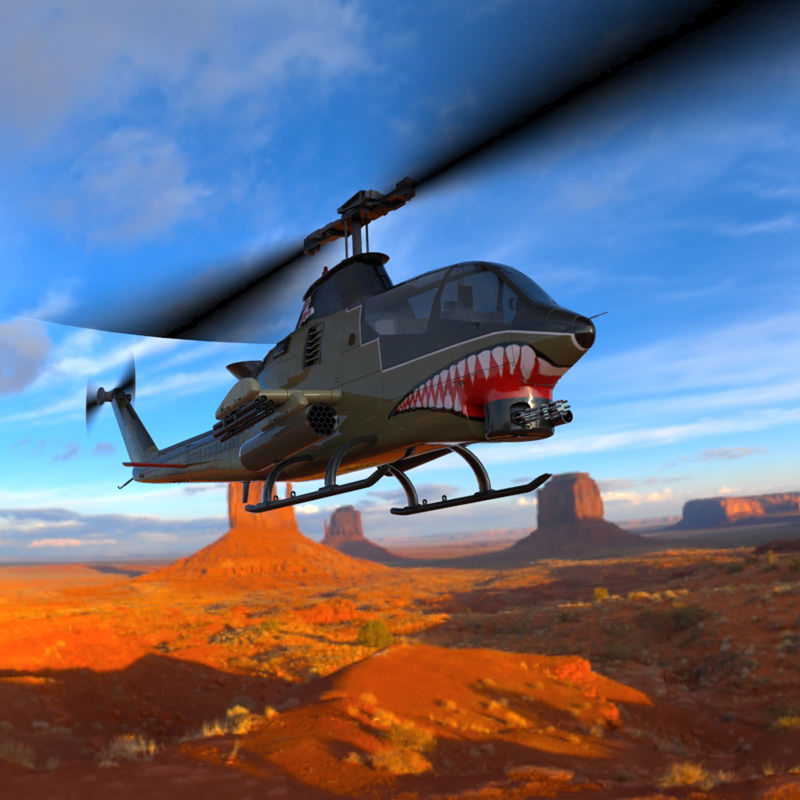 AH-1 Cobra Helicopter 3D model_10