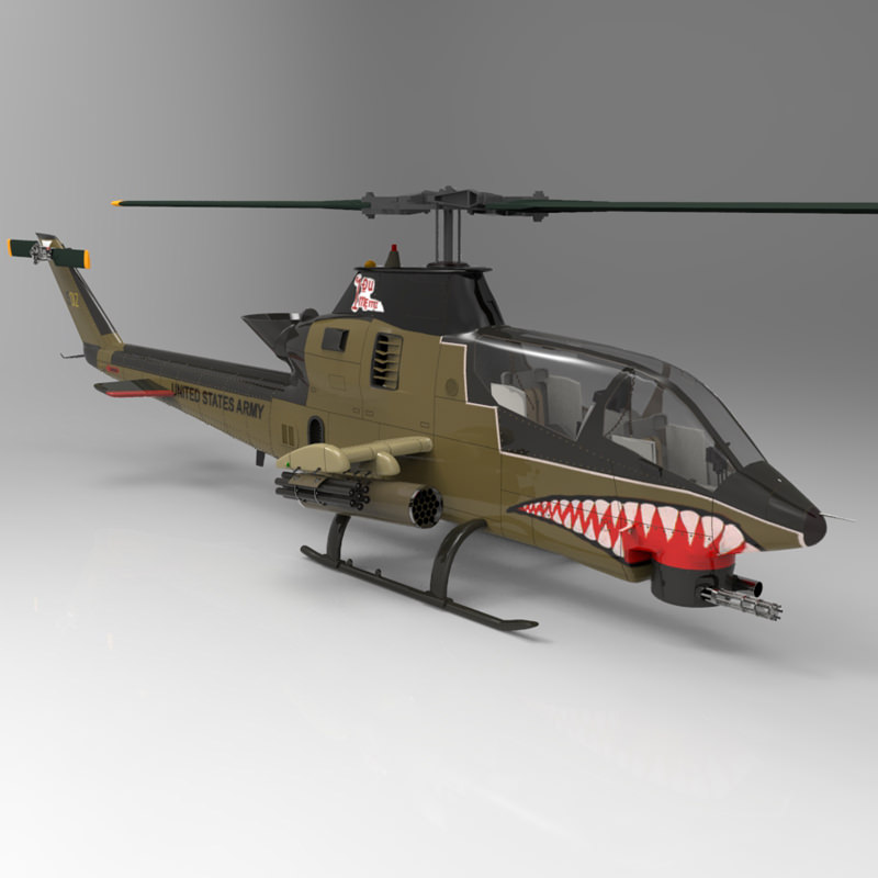 AH-1 Cobra Helicopter 3D model_2