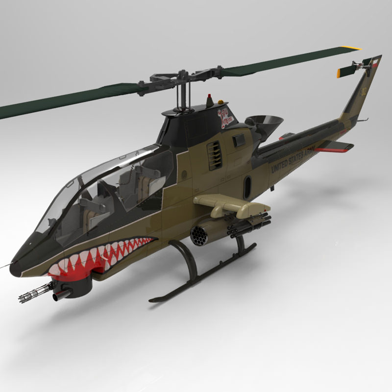 AH-1 Cobra Helicopter 3D model_4