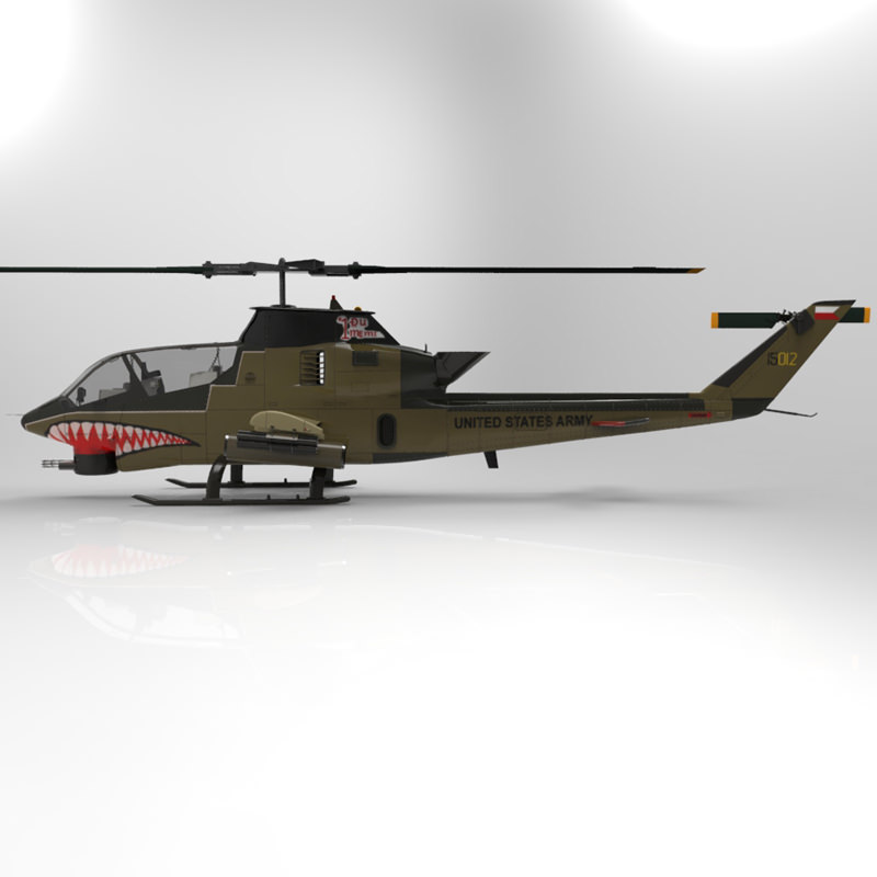 AH-1 Cobra Helicopter 3D model_5