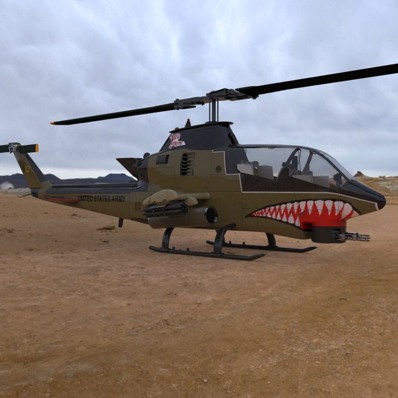 AH-1 Cobra Helicopter 3D model_1