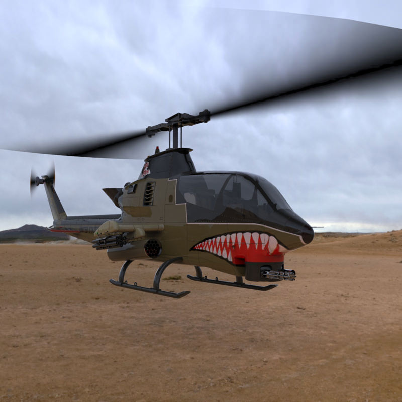 AH-1 Cobra Helicopter 3D model_11