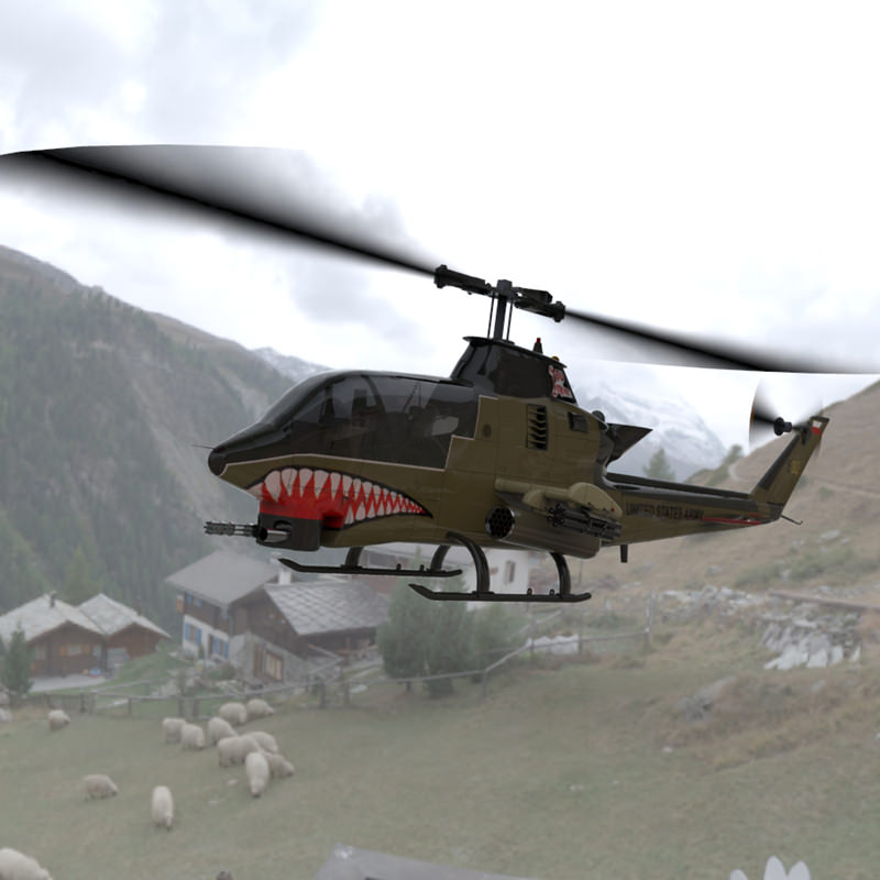 AH-1 Cobra Helicopter 3D model_12