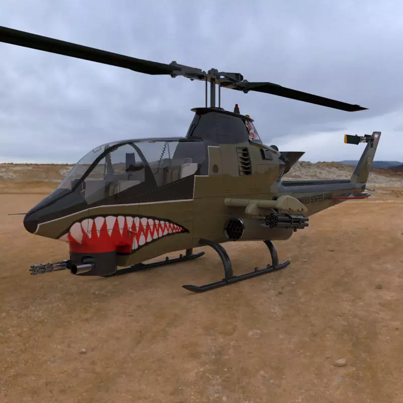 AH-1 Cobra Helicopter 3D model_0