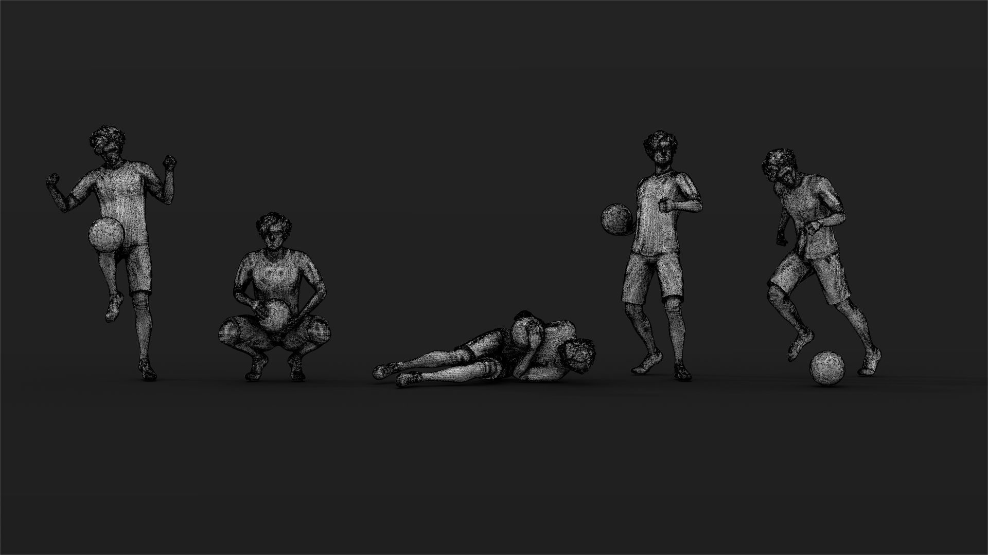 25 Soccer player figure 3D model_11