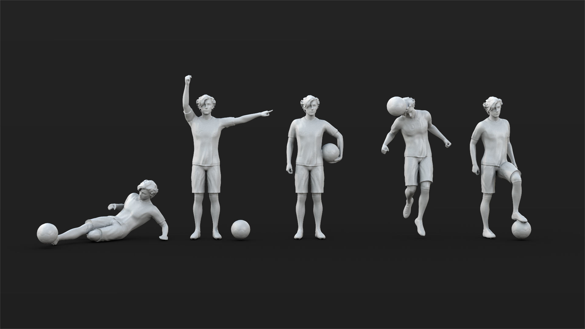 25 Soccer player figure 3D model_1