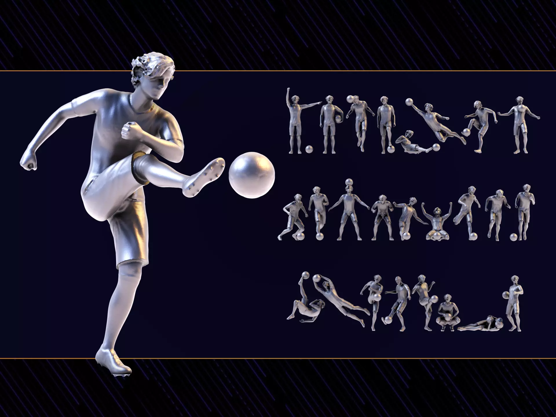 25 Soccer player figure 3D print model