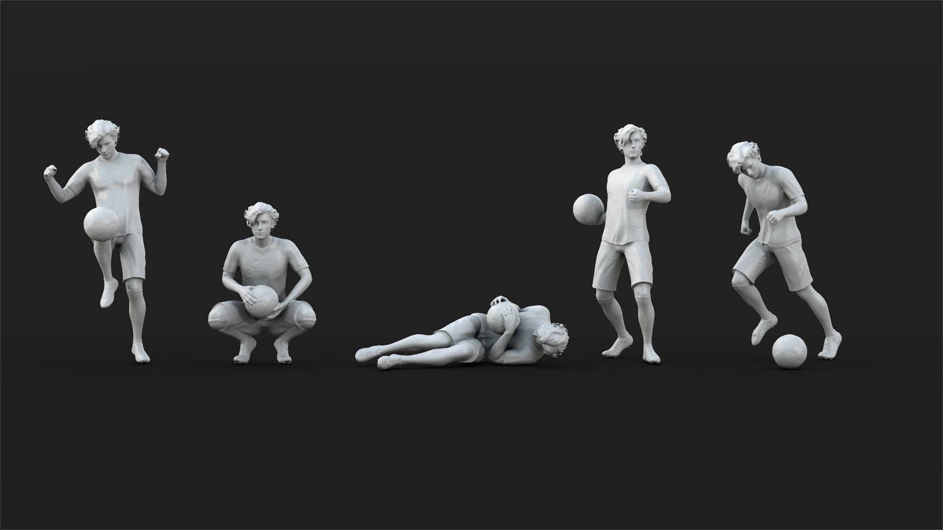 25 Soccer player figure 3D model_5