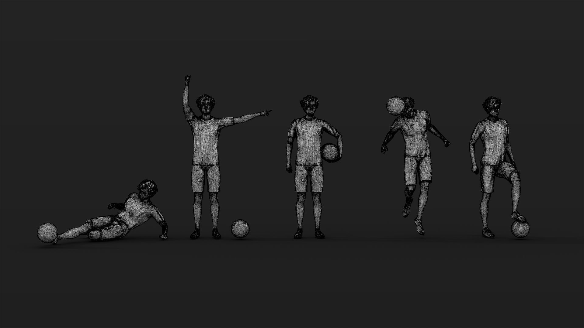 25 Soccer player figure 3D model_7