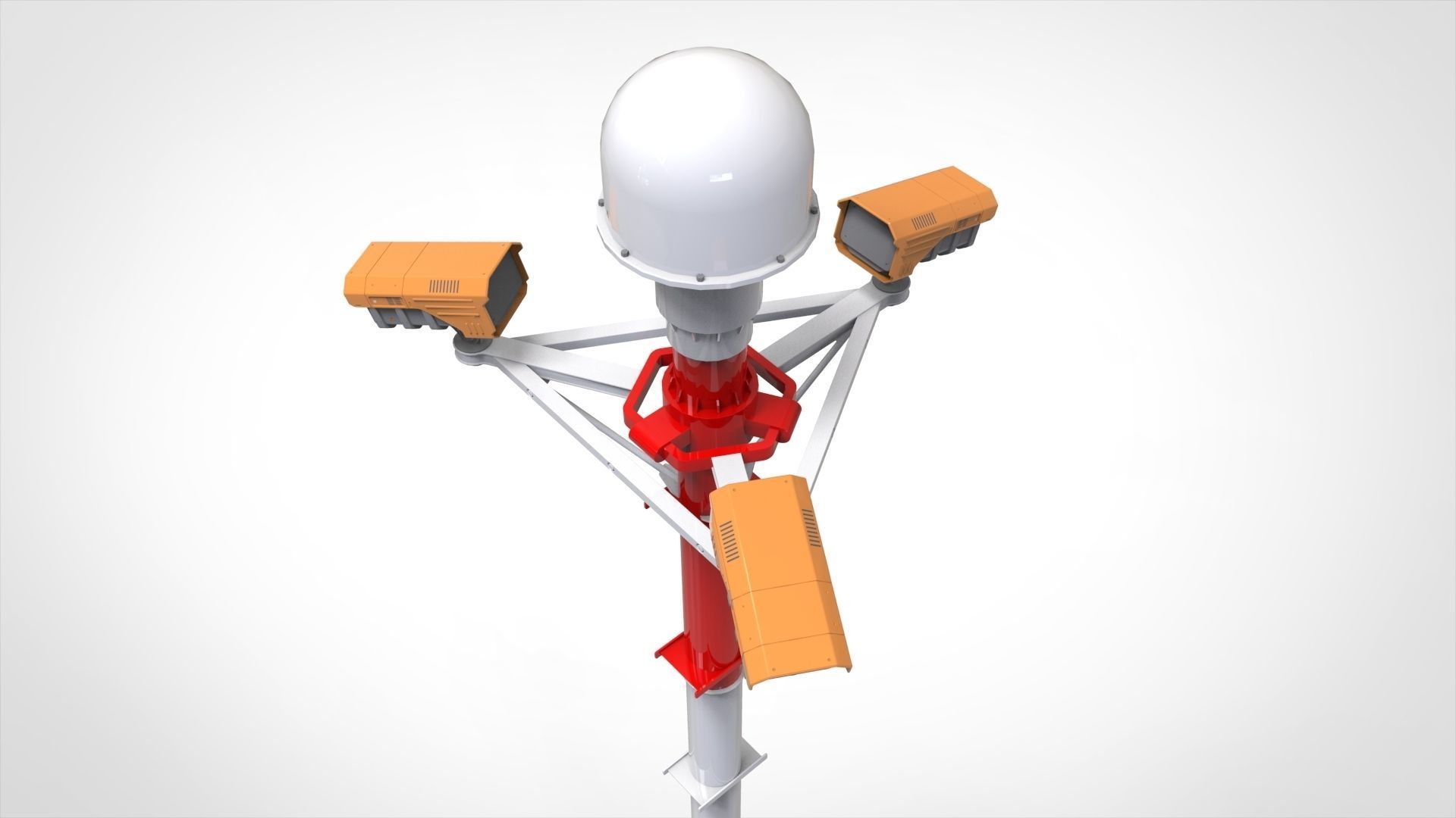 sci fi video surveillance mast 3D model_26