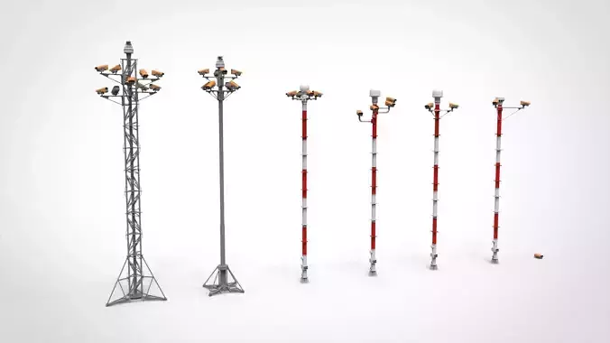 sci fi video surveillance mast 3D model