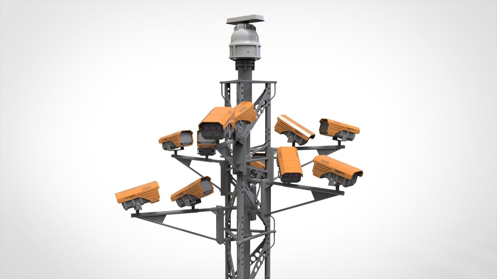 sci fi video surveillance mast 3D model_6