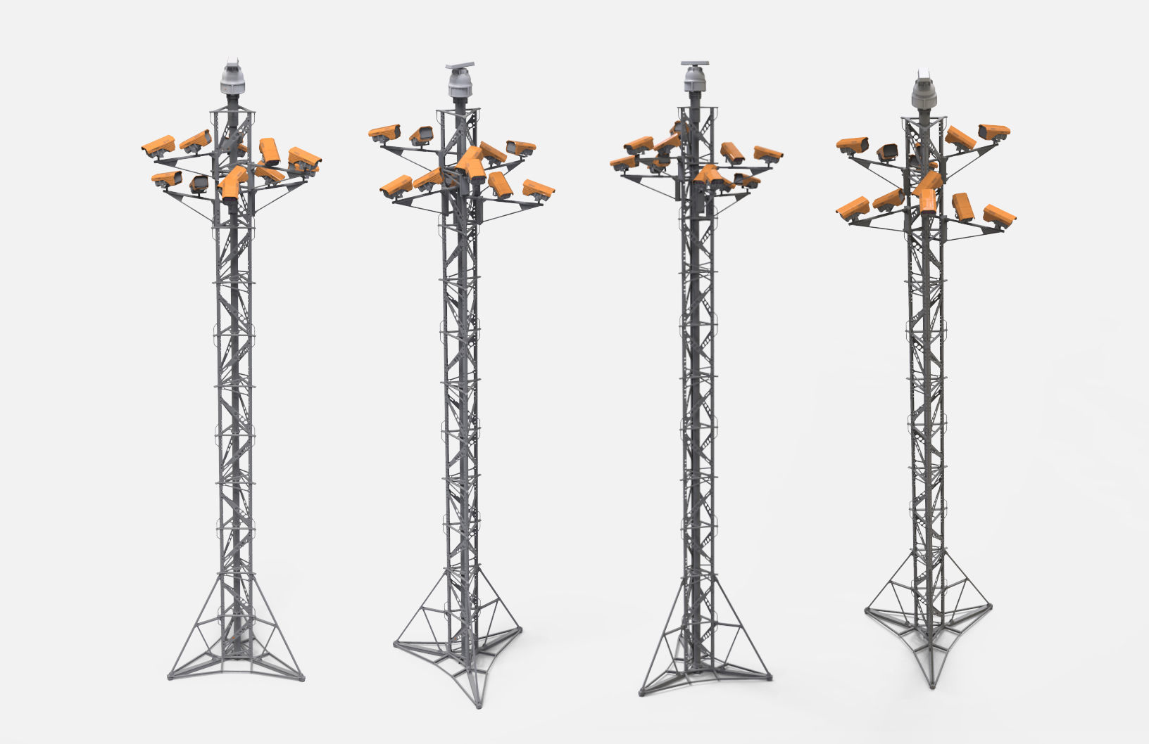 sci fi video surveillance mast 3D model_3