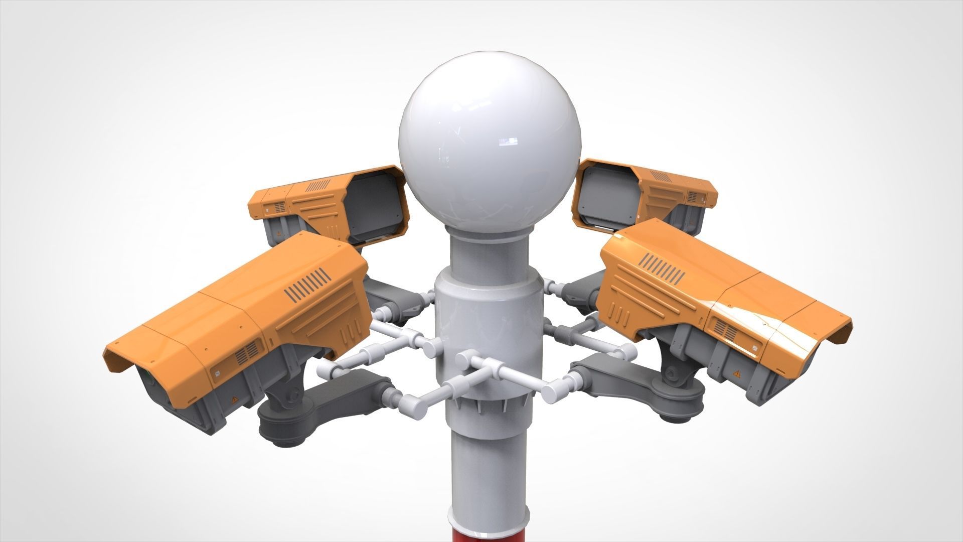 sci fi video surveillance mast 3D model_16