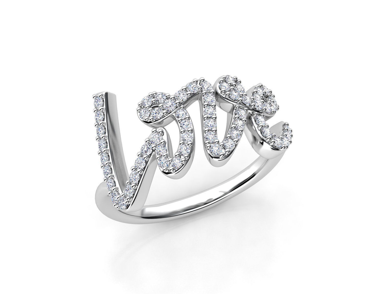 MY012 love diamond ring 3D print model_1