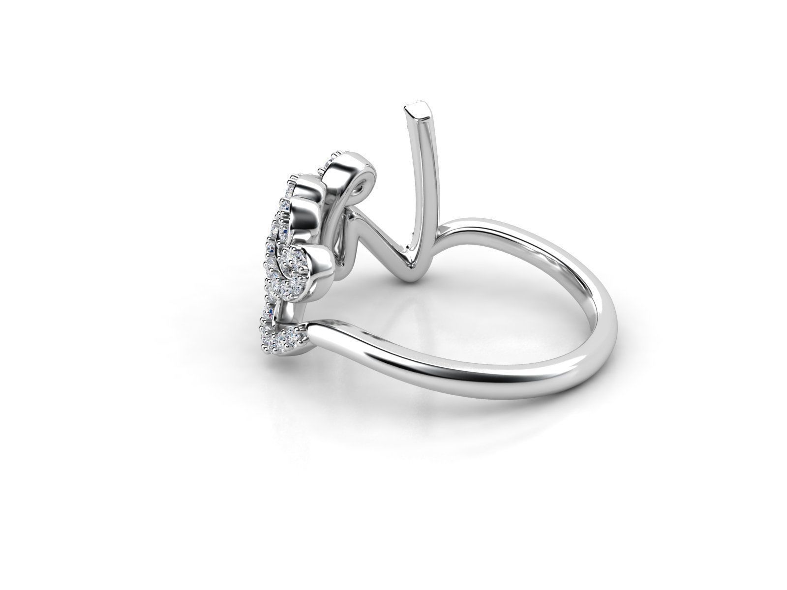MY012 love diamond ring 3D print model_2