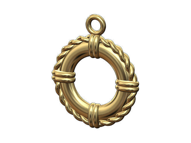 Life buoy pendant and charm 3D print model