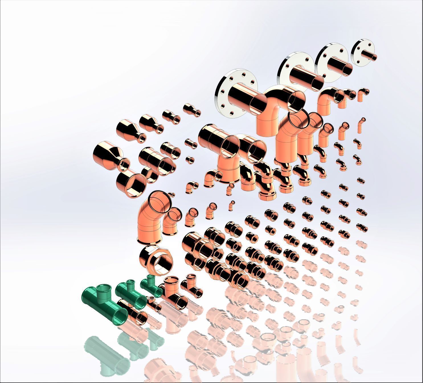 Geberit Mapress Copper Solidworks Routing Library 3D model CGTrader