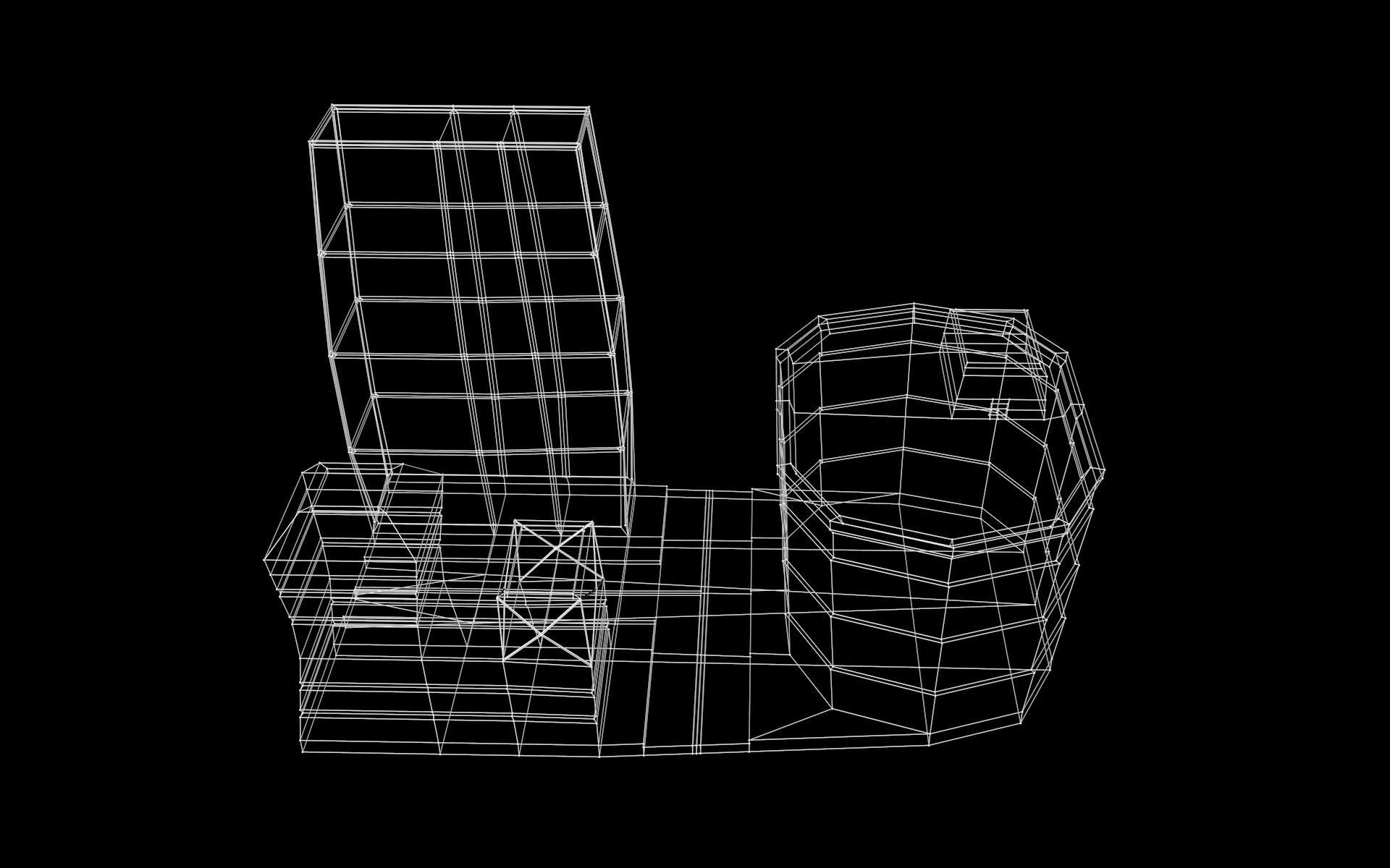 Building city low poly mini-scene 3D print model_6