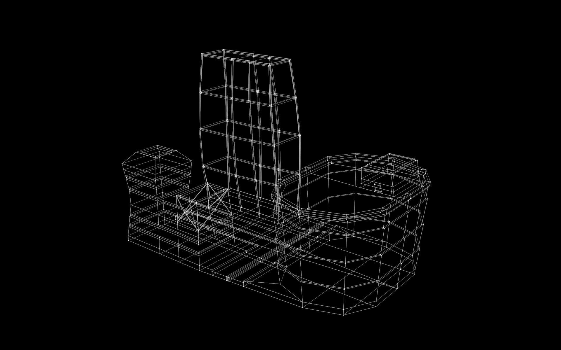 Building city low poly mini-scene 3D print model_5