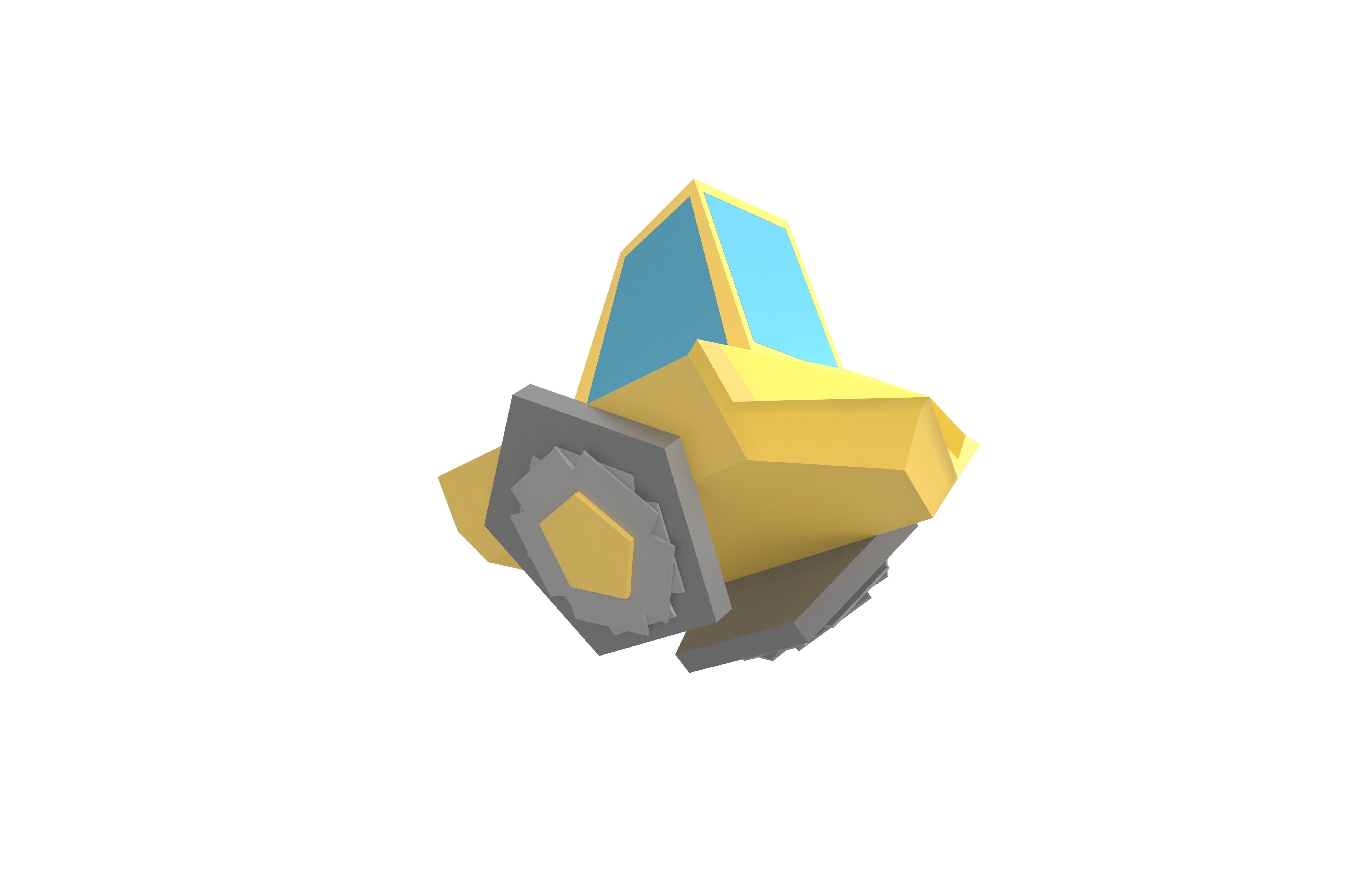 Future Car v1 002 Low-poly 3D model_3