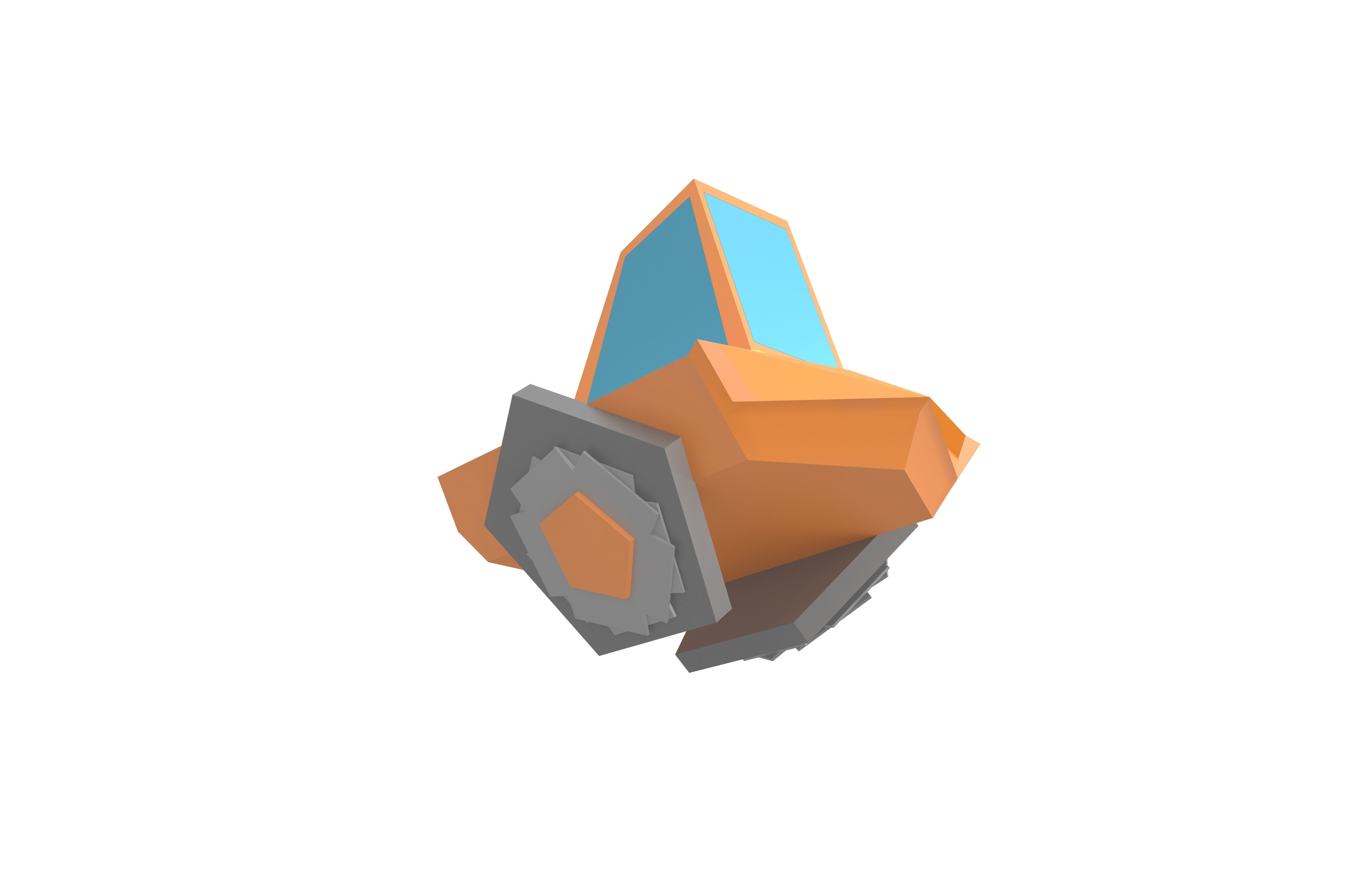 Future Car v1 003 Low-poly 3D model_3